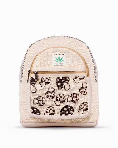 Kathmandu Collection Mini Hemp Mushroom Backpack | Handmade Eco-Friendly Nepal