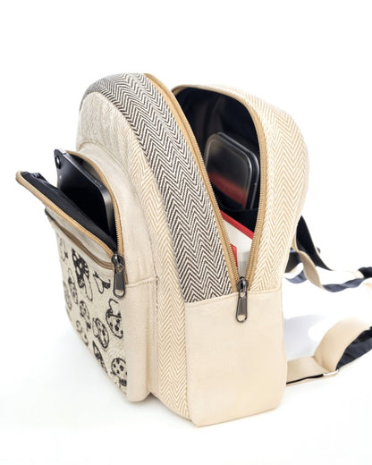 Kathmandu Collection Mini Hemp Mushroom Backpack | Handmade Eco-Friendly Nepal