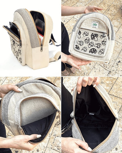 Kathmandu Collection Mini Hemp Mushroom Backpack | Handmade Eco-Friendly Nepal