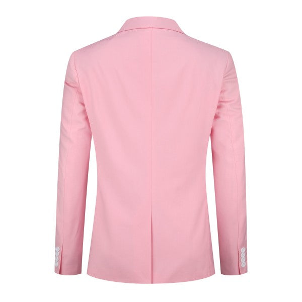 Men's Solid Color Single Vent 1-Button Blazer | Slim Fit Notched Lapel Jacket – Pink, Purple, Red & Caramel