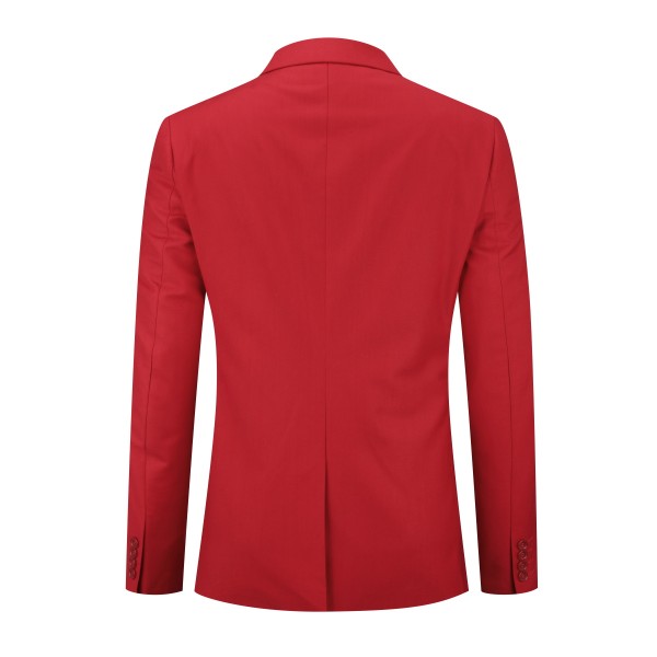 Men's Solid Color Single Vent 1-Button Blazer | Slim Fit Notched Lapel Jacket – Pink, Purple, Red & Caramel