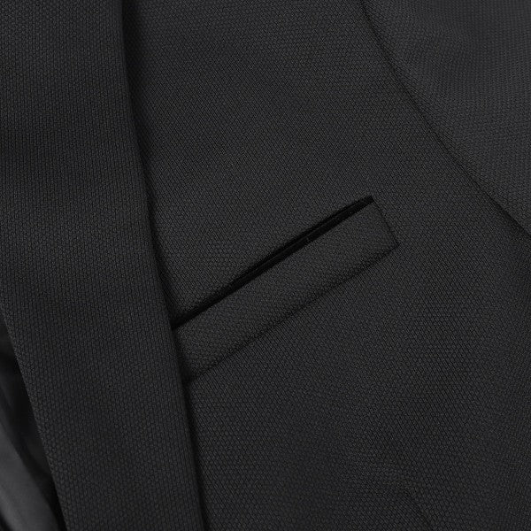 Men's Solid Color 1-Button Blazer | Notched Lapel Jetted Pocket Suit Jacket