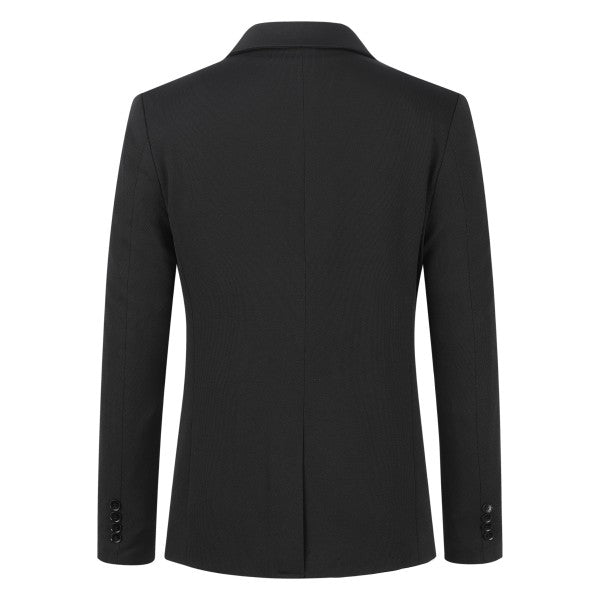 Men's Solid Color 1-Button Blazer | Notched Lapel Jetted Pocket Suit Jacket