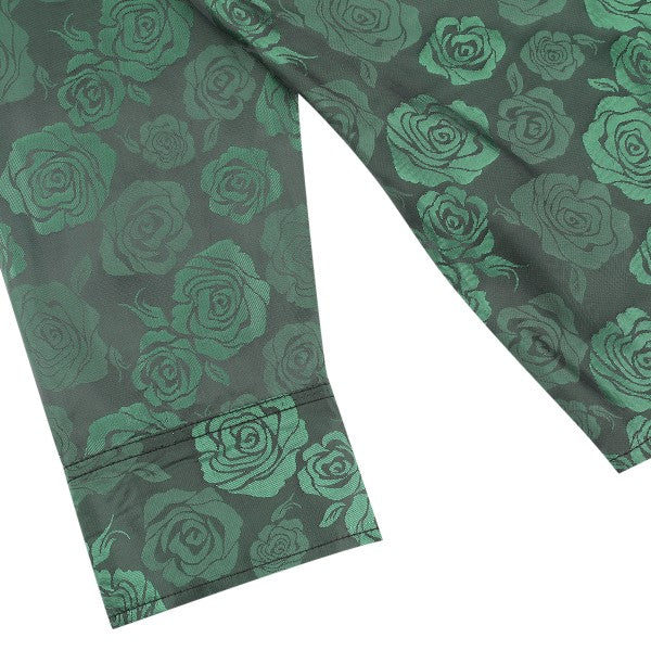 Men's Rose Jacquard Long Sleeve Shirt | Slim Fit Floral Button-Down Dress Shirt