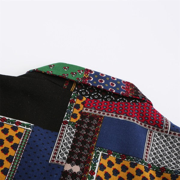 Men's Floral Print Notch Lapel Blazer | Slim Fit Fashion Jacket – Navy Blue, Sky Blue, Royal Blue & Multicolour