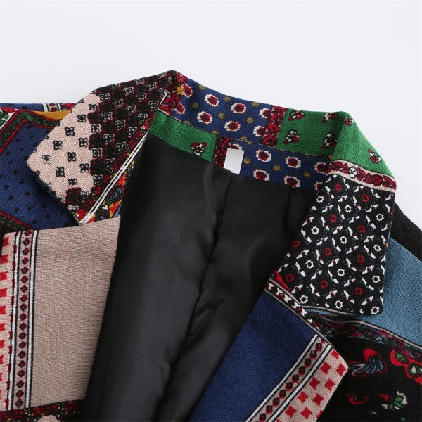 Men's Floral Print Notch Lapel Blazer | Slim Fit Fashion Jacket – Navy Blue, Sky Blue, Royal Blue & Multicolour