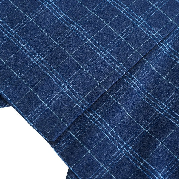 Men's Slim Fit Windowpane Check 1-Button Blazer | Notched Lapel Tweed Jacket – Navy Blue & Black