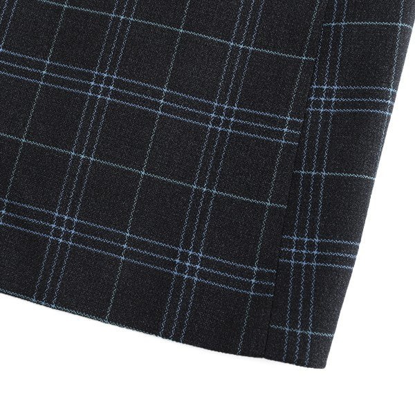 Men's Slim Fit Windowpane Check 1-Button Blazer | Notched Lapel Tweed Jacket – Navy Blue & Black