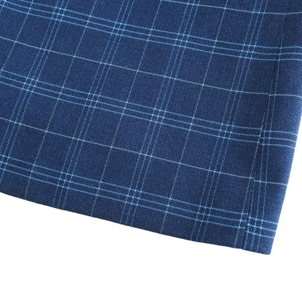 Men's Slim Fit Windowpane Check 1-Button Blazer | Notched Lapel Tweed Jacket – Navy Blue & Black
