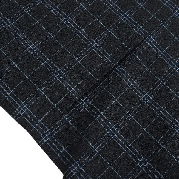 Men's Slim Fit Windowpane Check 1-Button Blazer | Notched Lapel Tweed Jacket – Navy Blue & Black