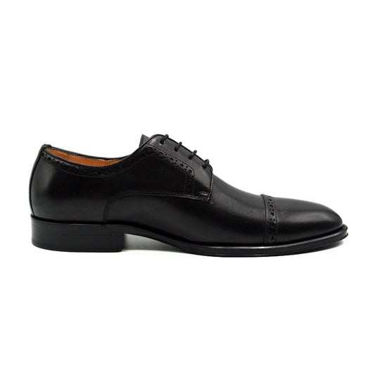 Zelli Italia Giovanni Men's Cap Toe Derby – Italian Calfskin, Black