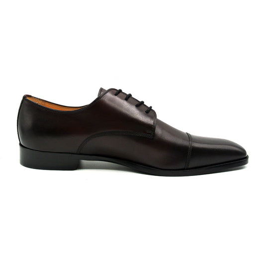Zelli Italia Enzo Men's Lace-Up Dress Shoe | Italian Calfskin Blake Construction – Black Cherry Black Cherry M