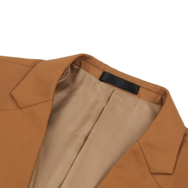 Men's Solid Color Single Vent 1-Button Blazer | Slim Fit Notched Lapel Jacket – Pink, Purple, Red & Caramel