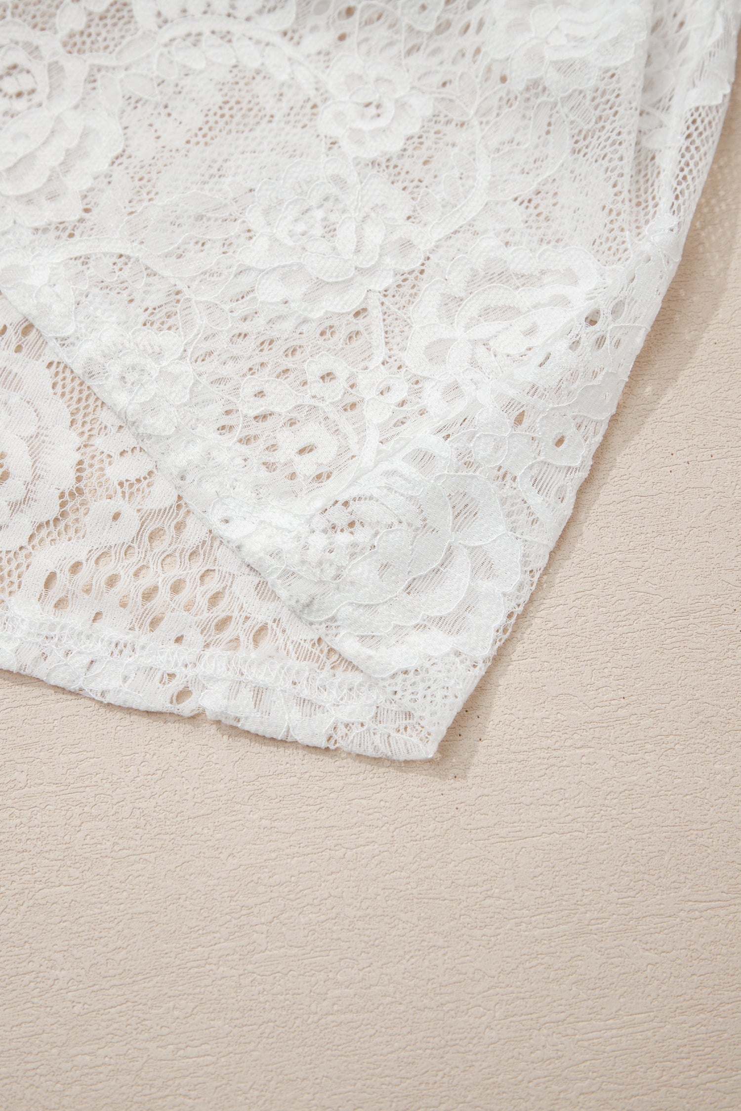 The Floral Lace Overlay Maxi Dress – Self-Tie Spaghetti Straps, White, Sizes S–XL