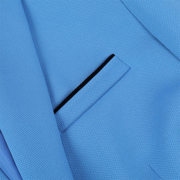 Men's Solid Color 1-Button Blazer | Notched Lapel Jetted Pocket Suit Jacket