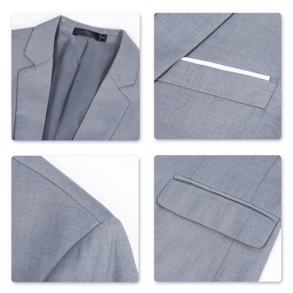 Men's One Button Slim Fit Business Blazer | Notched Lapel Daily Wear Jacket