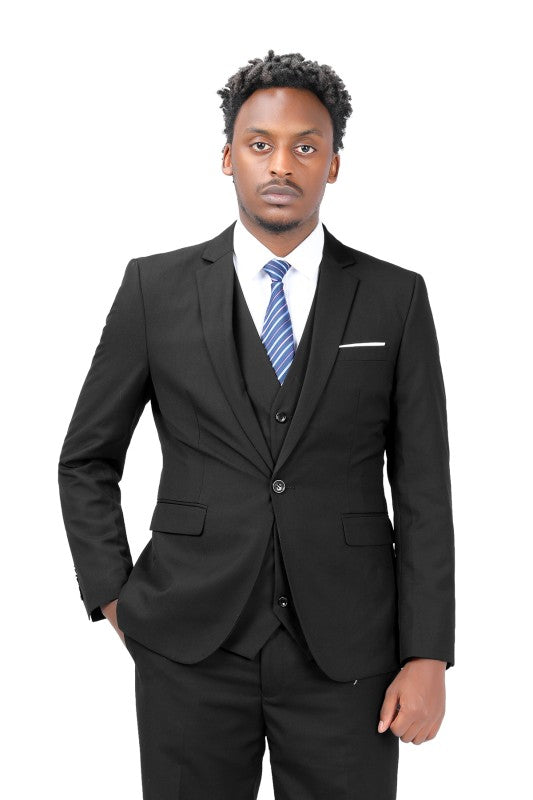Men's One Button Slim Fit Business Blazer | Notched Lapel Daily Wear Jacket