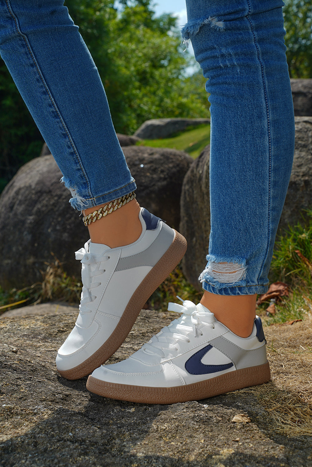 Elizabeth Leather Lace Up Sneakers by Threaded Pear