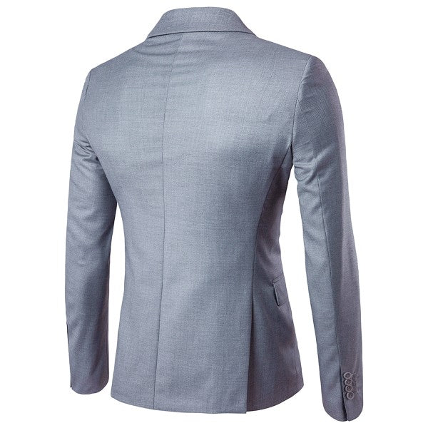 Men's One Button Slim Fit Business Blazer | Notched Lapel Daily Wear Jacket