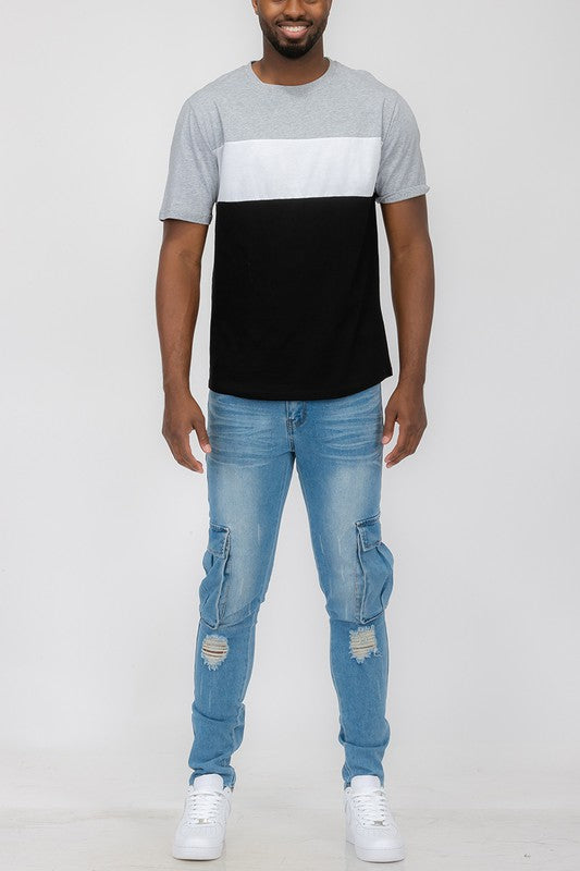Men's Color Block Short Sleeve T-Shirt