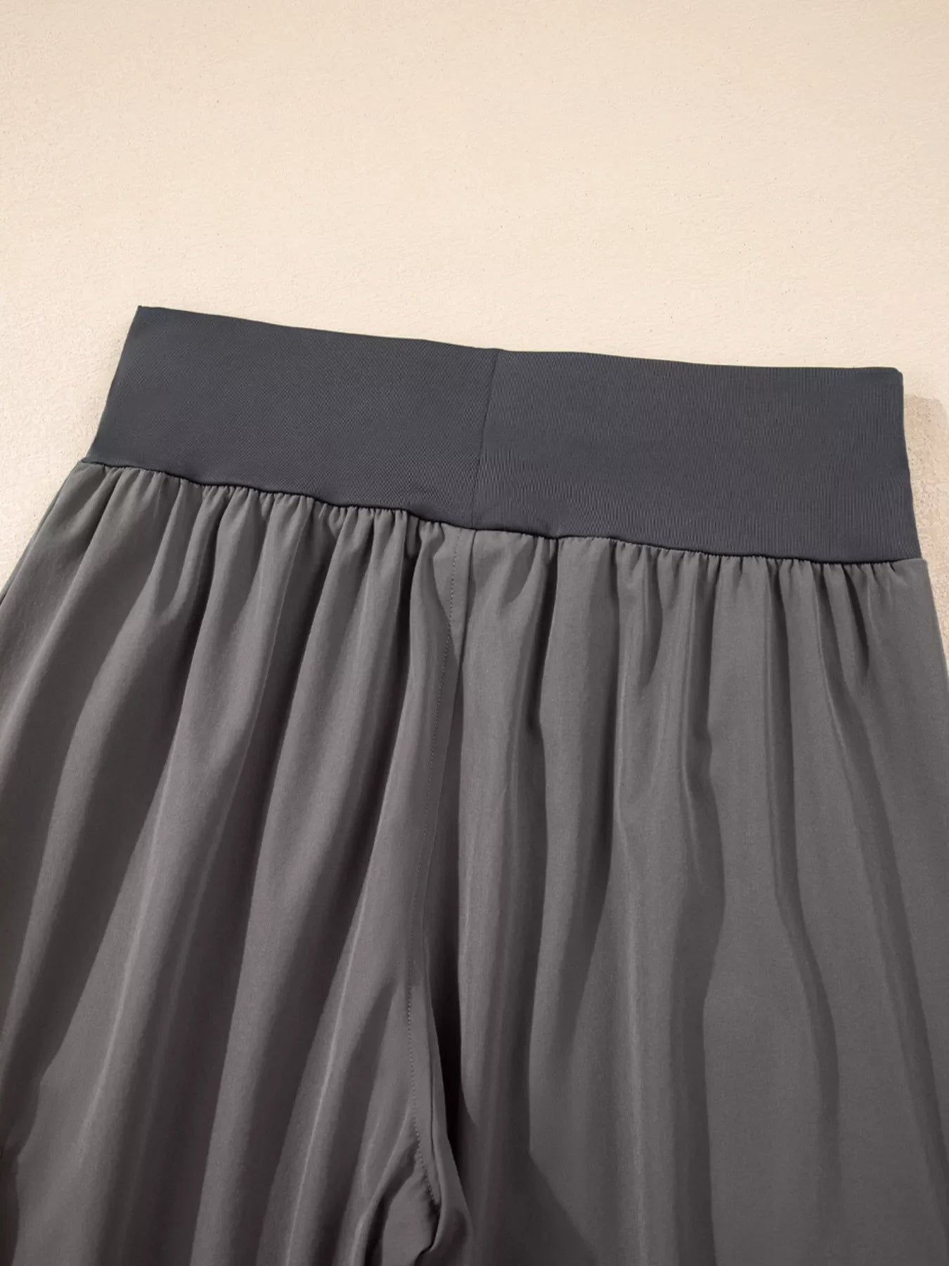 Elastic High Waist Pocketed Cargo Jogger Pants | Dark Gray