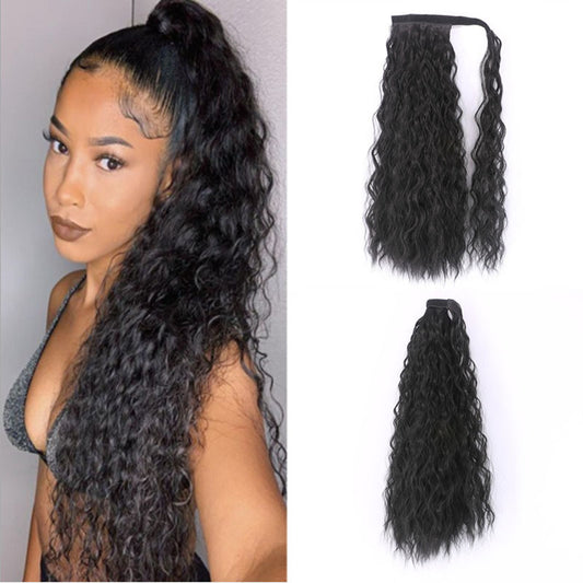 22-Inch Curly Corn Braid Ponytail Extension – Heat-Resistant Synthetic Hair
