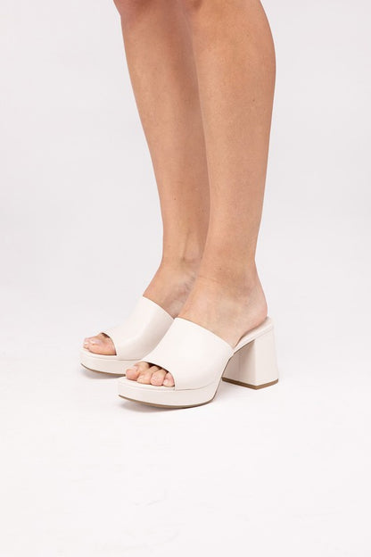 ZAFER High Heel Mules in Bone Bone
