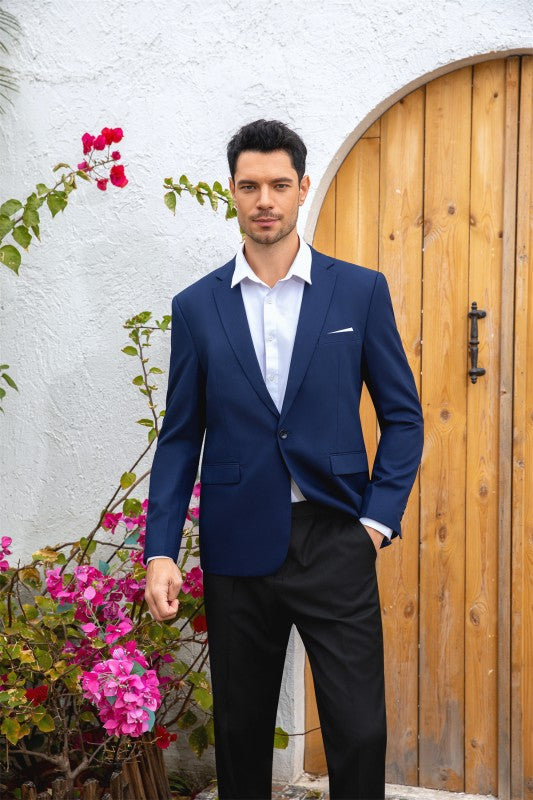 Men's Floral Print Notch Lapel Blazer | Slim Fit Fashion Jacket – Navy Blue, Sky Blue, Royal Blue & Multicolour
