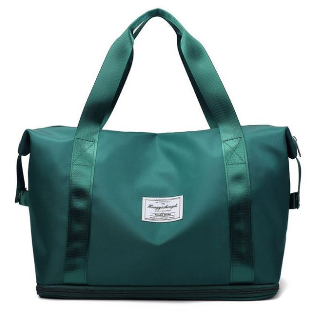 Dry & Wet Separation Sports Shoulder Bag – Large Oxford Gym Bag, 13 Colors Dark Green