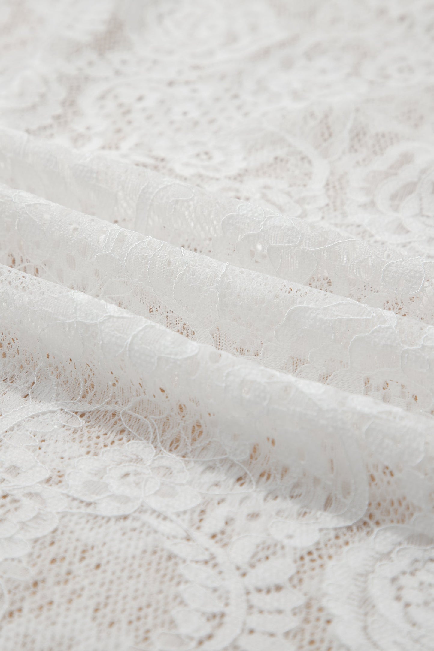 The Floral Lace Overlay Maxi Dress – Self-Tie Spaghetti Straps, White, Sizes S–XL
