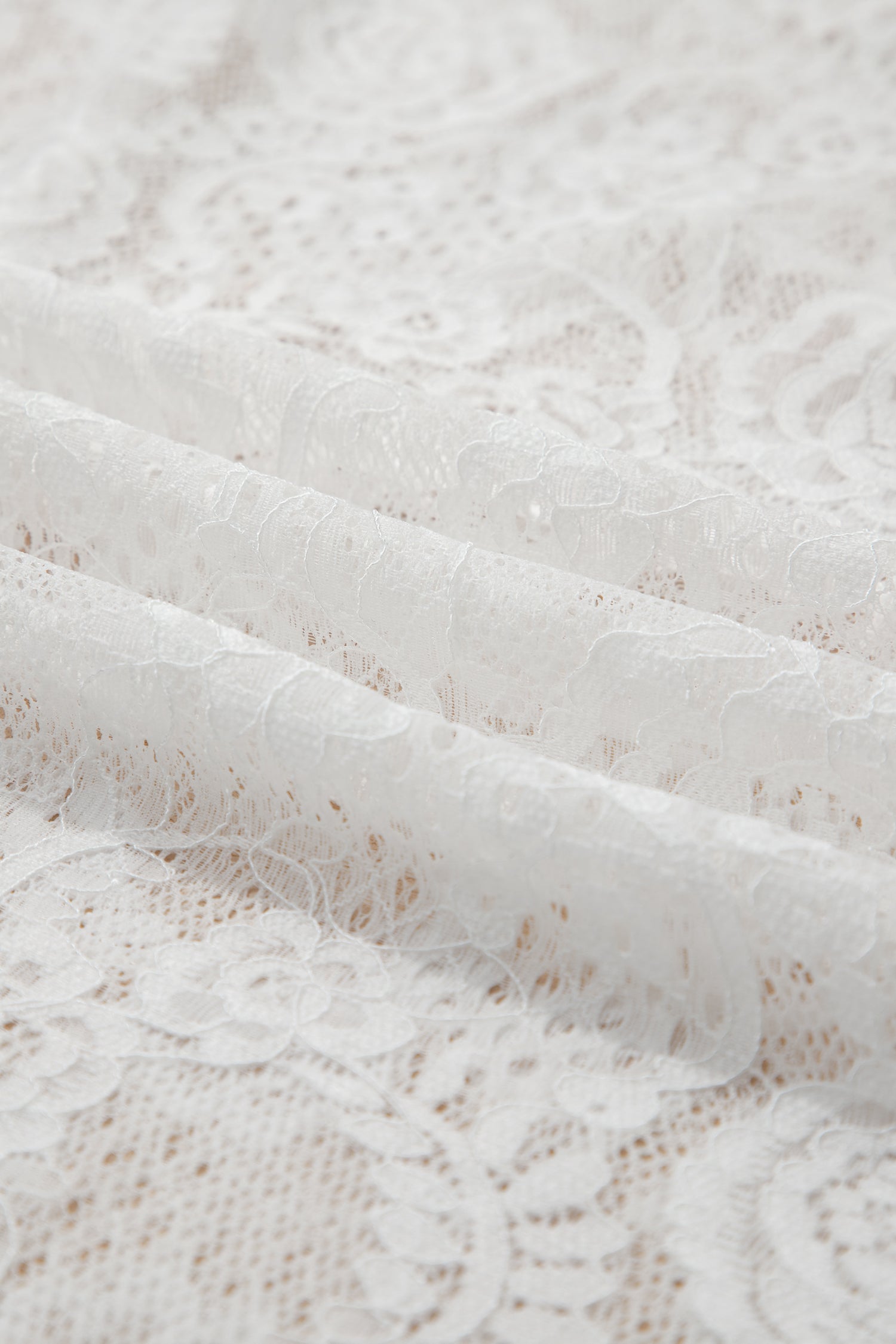 The Floral Lace Overlay Maxi Dress – Self-Tie Spaghetti Straps, White, Sizes S–XL