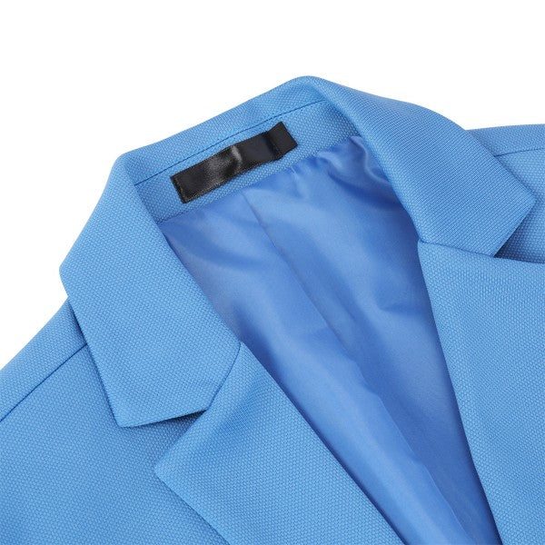 Men's Solid Color 1-Button Blazer | Notched Lapel Jetted Pocket Suit Jacket
