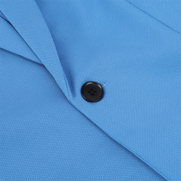 Men's Solid Color 1-Button Blazer | Notched Lapel Jetted Pocket Suit Jacket