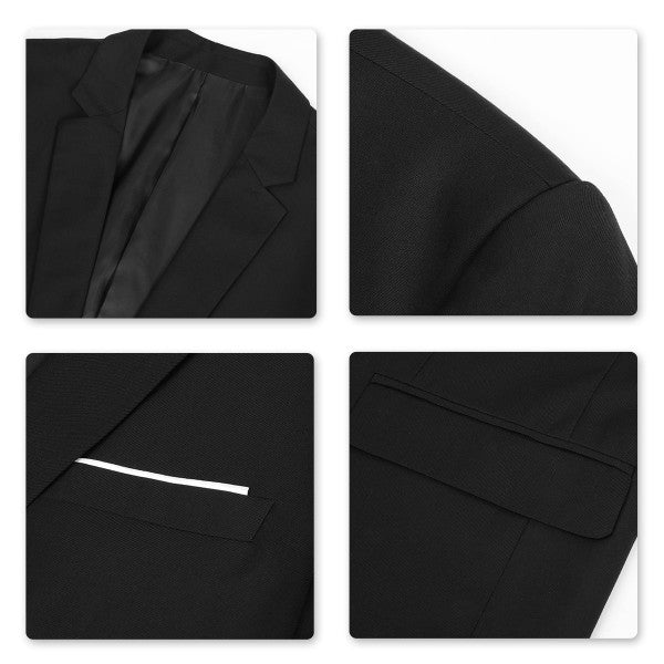 Men's One Button Slim Fit Business Blazer | Notched Lapel Daily Wear Jacket