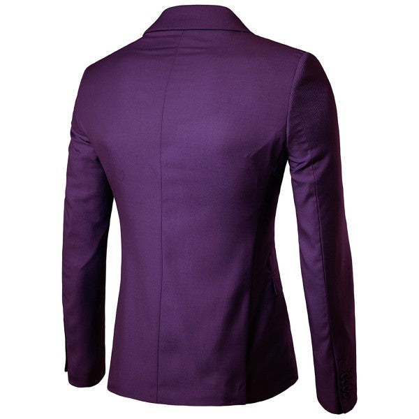 Men's One Button Slim Fit Business Blazer | Notched Lapel Daily Wear Jacket