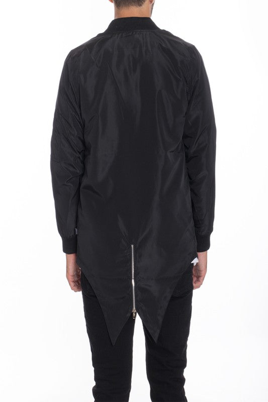Men's Fish Tail Bomber Jacket Black M