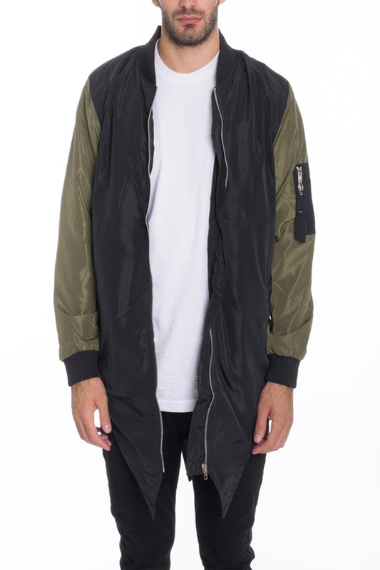 Men's Fish Tail Bomber Jacket Olive
