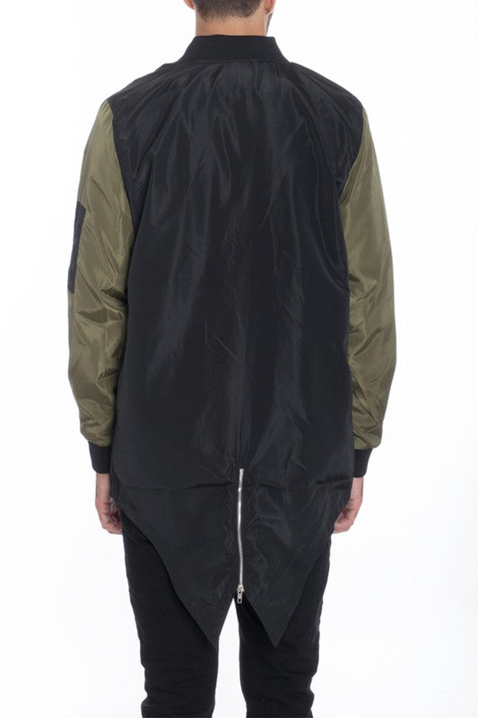 Men's Fish Tail Bomber Jacket Olive M