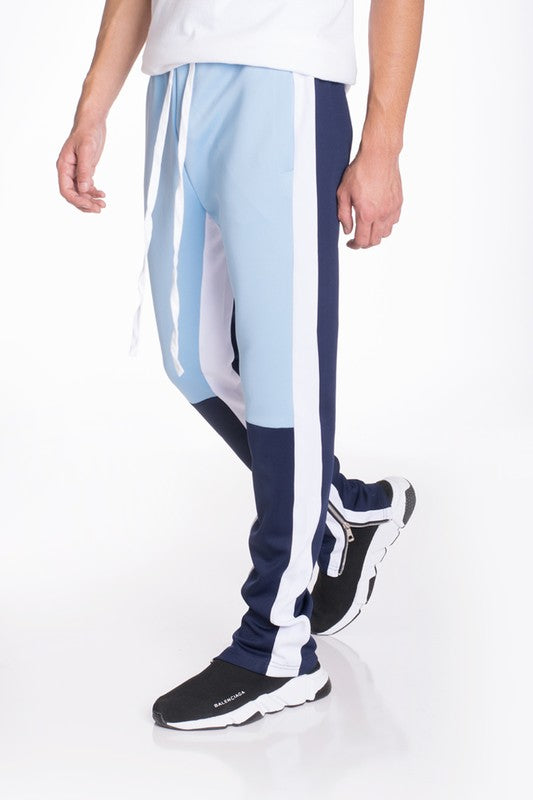 Men's Color Block Track Pants Sky Navy