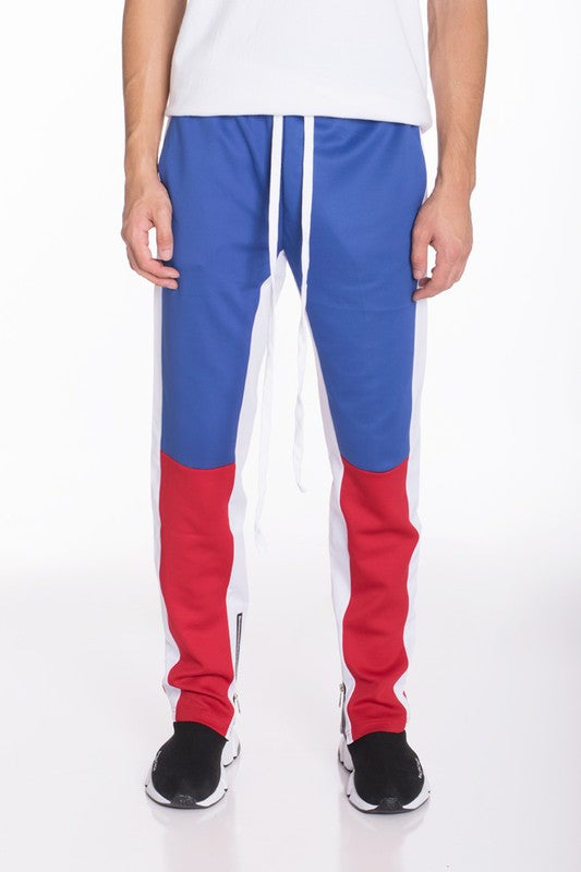 Men's Color Block Track Pants RO Red