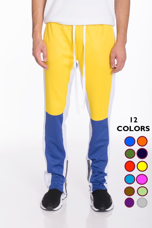 Men's Color Block Track Pants Yellow RO
