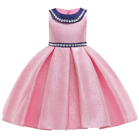 Toddlers Bridesmaid Elegant Sleeve Less Knee Length Dress For Girl - # GIAA211410001