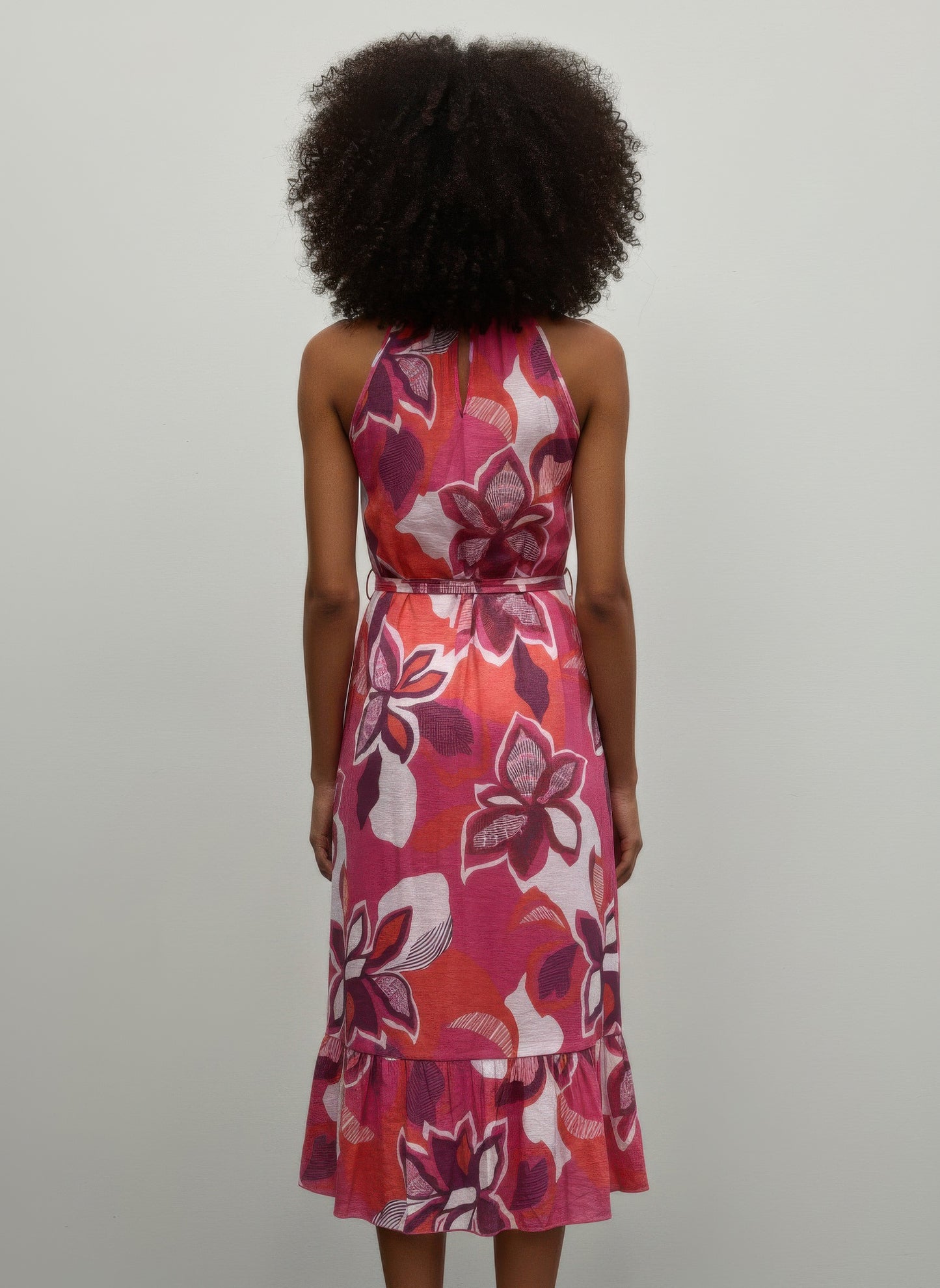 Mlle Gabrielle Floral Midi Dress | Pink Combo