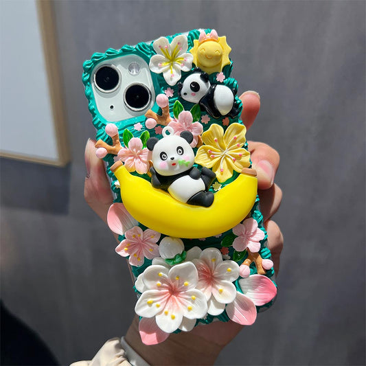 Made to Order Cartoon Panda Cream DIY Phone Case
