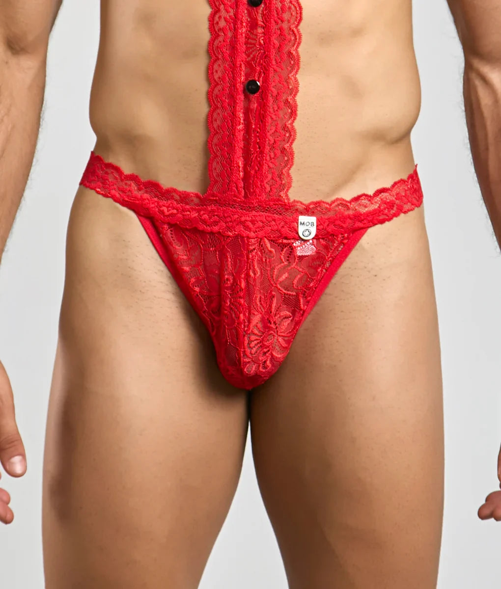 MOB Tuxedo Lace Thong