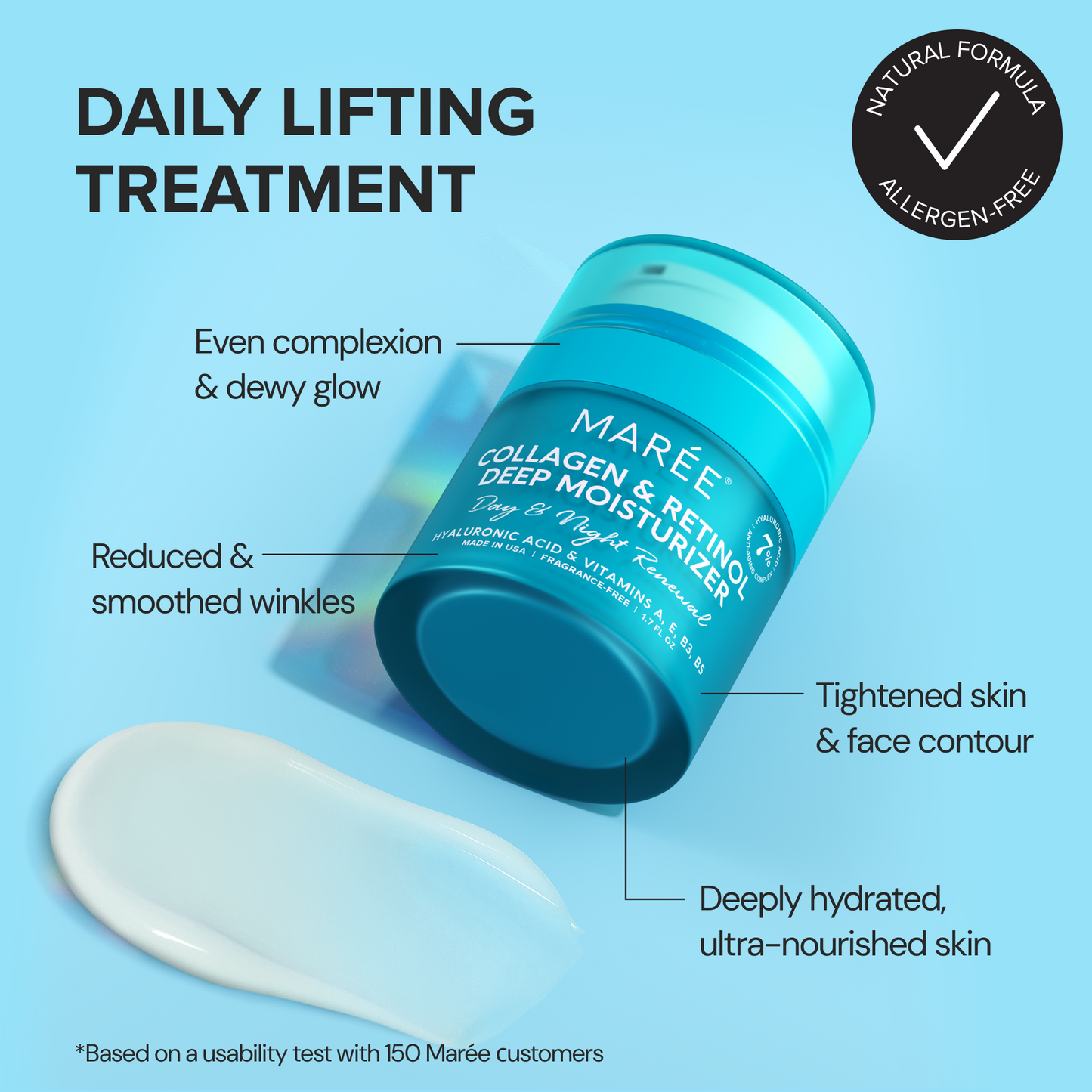 Retinol & Collagen Anti-Aging Face Cream | Hydrating Wrinkle Moisturizer