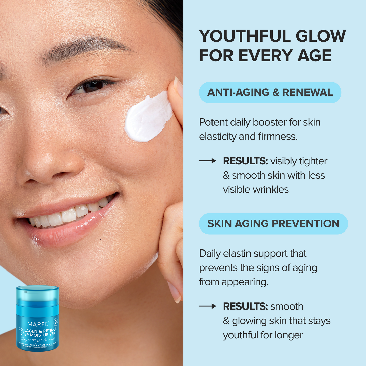 Retinol & Collagen Anti-Aging Face Cream | Hydrating Wrinkle Moisturizer