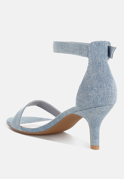 Ozula Denim Kitten Heel Sandals by London Rag
