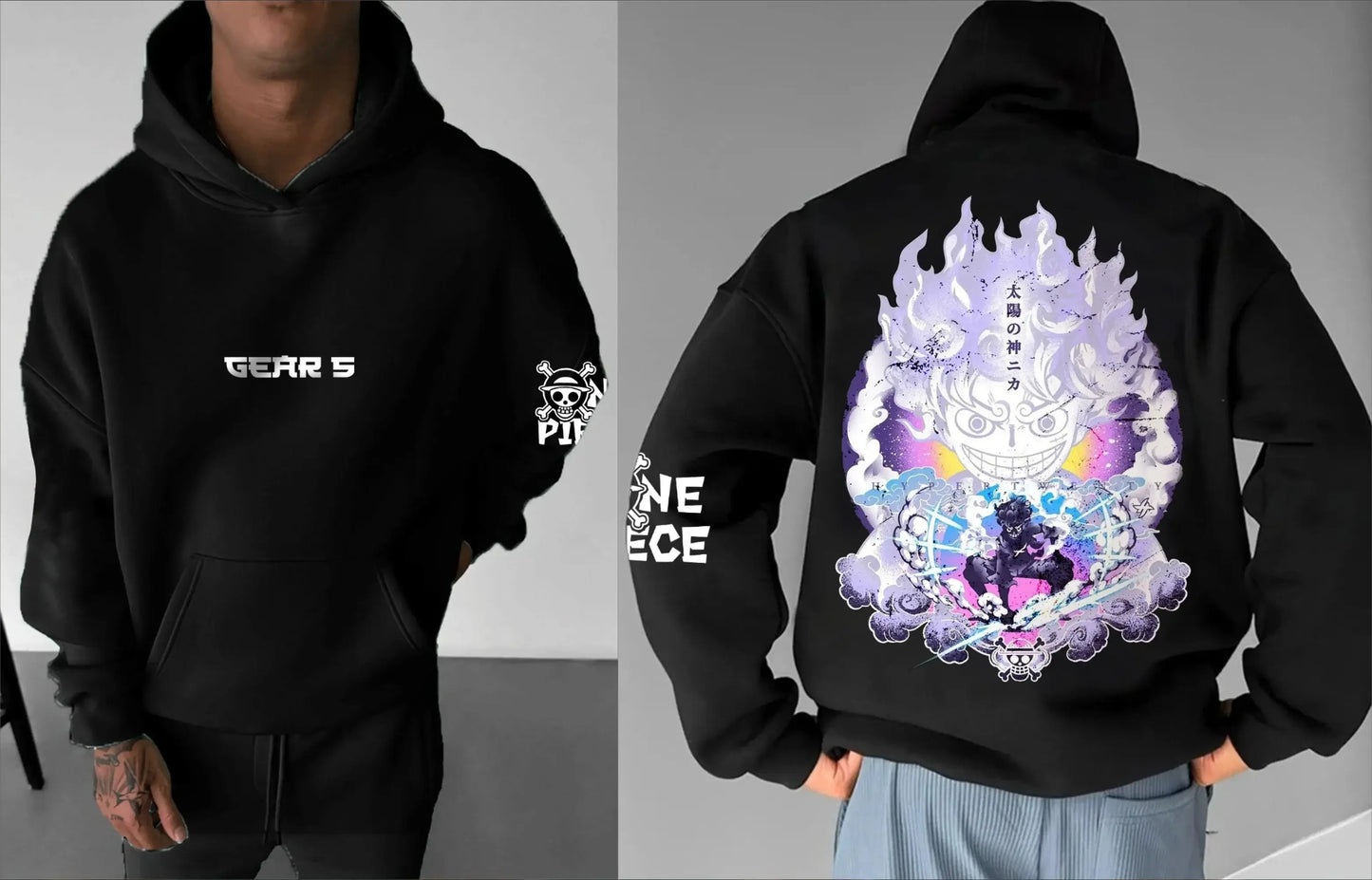 One Piece Hoodie 2025 Casual Cotton Sweatshirt black2