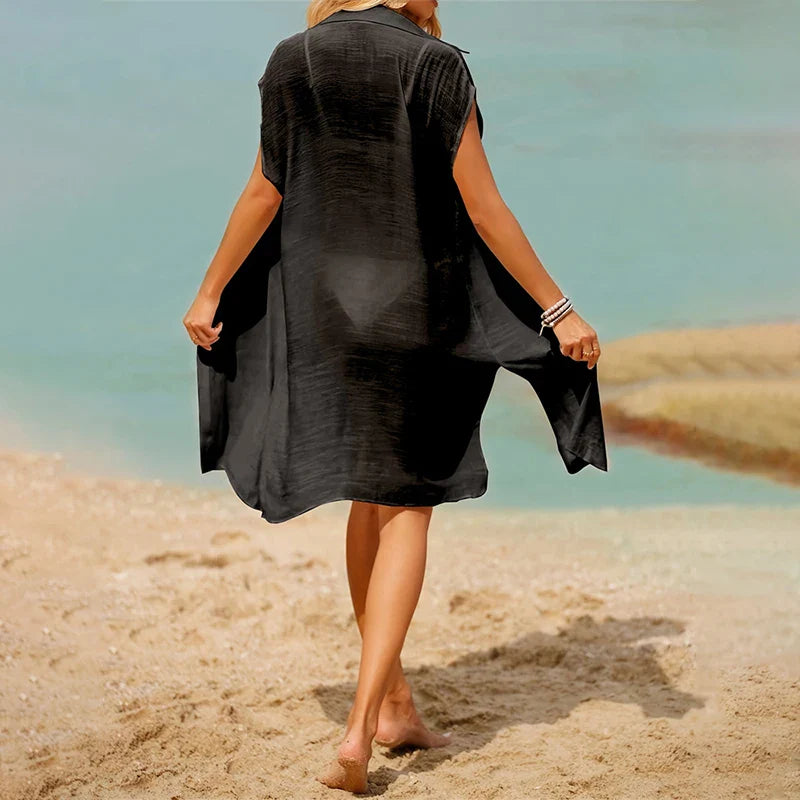 White Button Down Beach Cover-Up